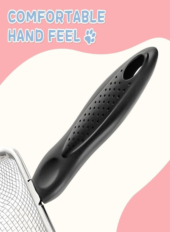 سكويشي مجرفة فضلات القطط، مجرفة فضلات قطط من الفولاذ المقاوم للصدأ للقطط والحيوانات الأليفة الصغيرة، أداة متينة لإزالة الفضلات بمقبض مريح، سهلة التنظيف لفضلات القطط وأحواض الزواحف (أسود) - Image 5